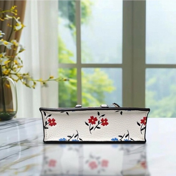 Coach Cream Mini Bag with Red and Blue Floral Design - Picture 5 of 7